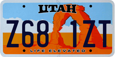 UT license plate Z681ZT