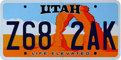 UT license plate Z682AK