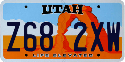 UT license plate Z682XW