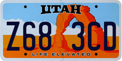 UT license plate Z683CD
