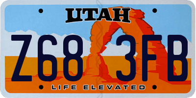 UT license plate Z683FB