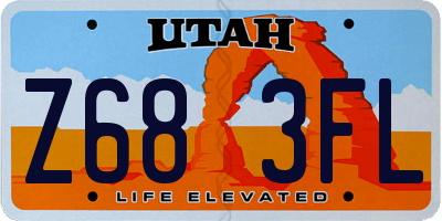 UT license plate Z683FL