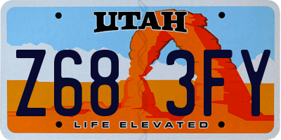 UT license plate Z683FY