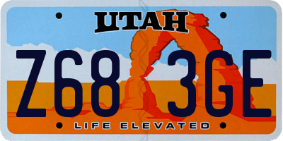 UT license plate Z683GE