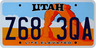 UT license plate Z683QA
