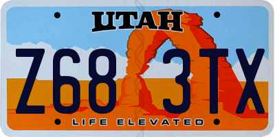 UT license plate Z683TX