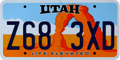 UT license plate Z683XD