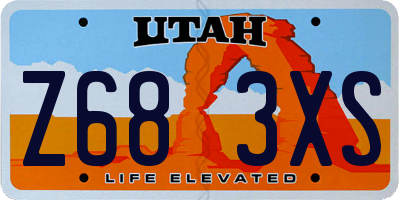 UT license plate Z683XS
