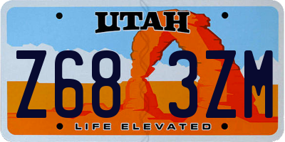 UT license plate Z683ZM
