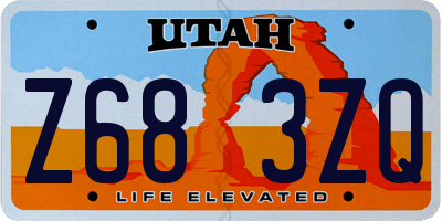 UT license plate Z683ZQ