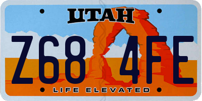 UT license plate Z684FE