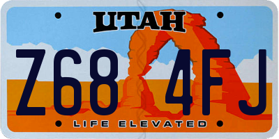 UT license plate Z684FJ