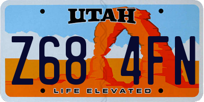 UT license plate Z684FN