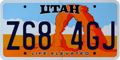 UT license plate Z684GJ