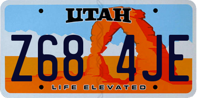 UT license plate Z684JE