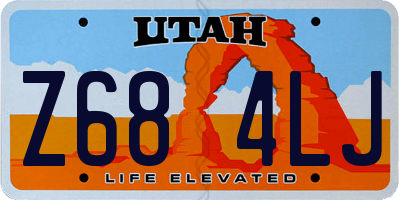 UT license plate Z684LJ