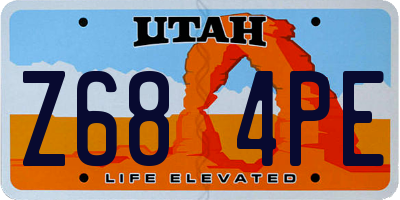 UT license plate Z684PE