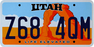 UT license plate Z684QM