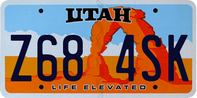 UT license plate Z684SK