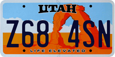 UT license plate Z684SN