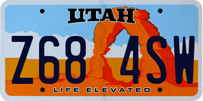 UT license plate Z684SW