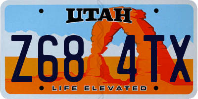 UT license plate Z684TX