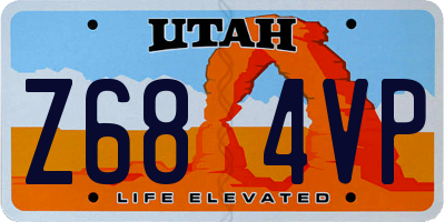 UT license plate Z684VP