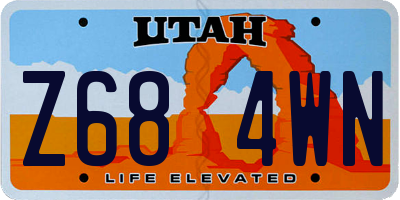 UT license plate Z684WN