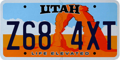 UT license plate Z684XT
