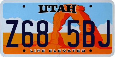 UT license plate Z685BJ