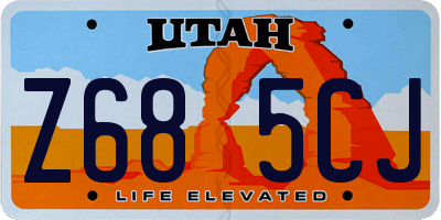 UT license plate Z685CJ