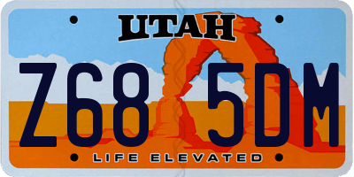 UT license plate Z685DM