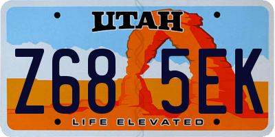 UT license plate Z685EK