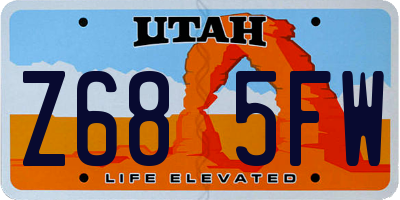 UT license plate Z685FW