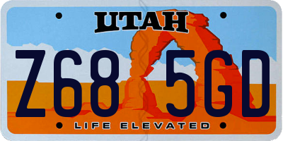 UT license plate Z685GD