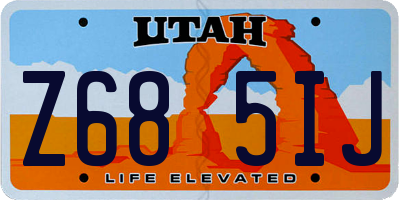 UT license plate Z685IJ