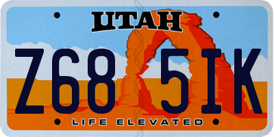 UT license plate Z685IK