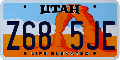 UT license plate Z685JE