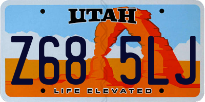 UT license plate Z685LJ