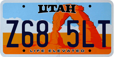 UT license plate Z685LT