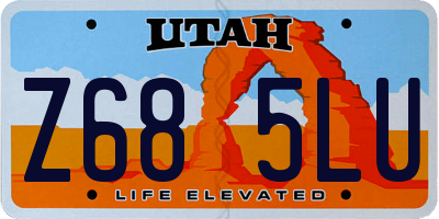 UT license plate Z685LU
