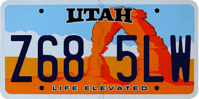 UT license plate Z685LW