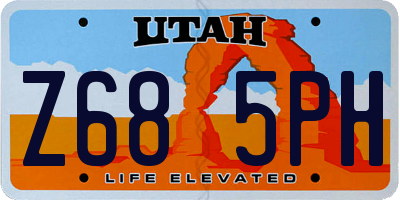 UT license plate Z685PH