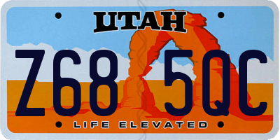UT license plate Z685QC