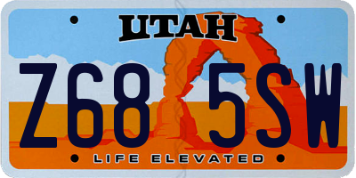 UT license plate Z685SW