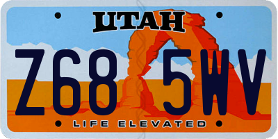 UT license plate Z685WV