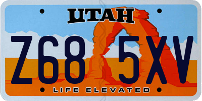 UT license plate Z685XV