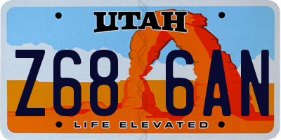 UT license plate Z686AN