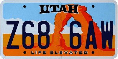 UT license plate Z686AW