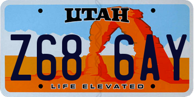 UT license plate Z686AY
